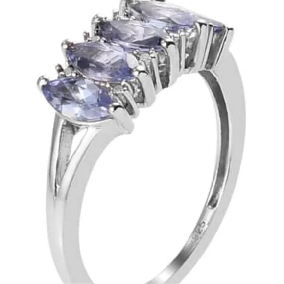 Beautiful Genuine Tanzanite Ring in Platinum over Sterling Silver Sz 5! ✨️ - Picture 2 of 4